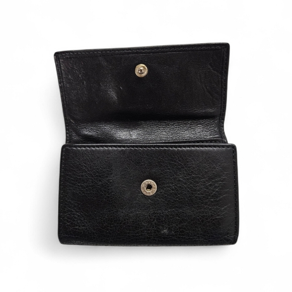 Bvlgari Colore Calf Leather Key Holder Wallet In Black And Gold - Picture 2 of 10